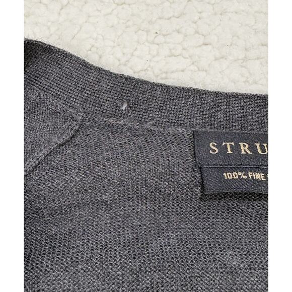 Structure 100% Fine Italian Merino Wool Button Up Grey Cardigan Sz L FLAWS READ - Picture 3 of 9